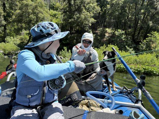 Jack teaching my son how to fly fish on the Upper Sacramento River.