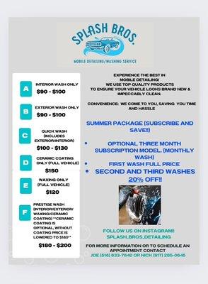 Splash Bros Mobile Detailing Washing Service