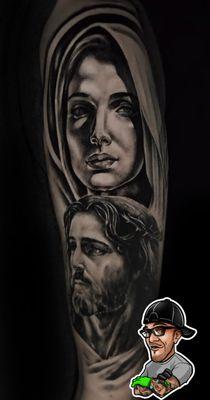religious tattoo done by chino
