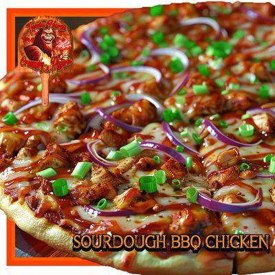 Sourdough BBQ Chicken Pizza