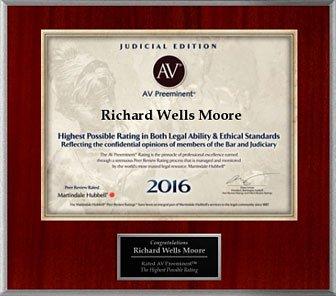 Highest Possible Peer Review Rating for Legal Ability and Ethical Standards 2016