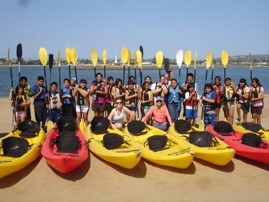 Kayaking at Mission Bay in San Diego.