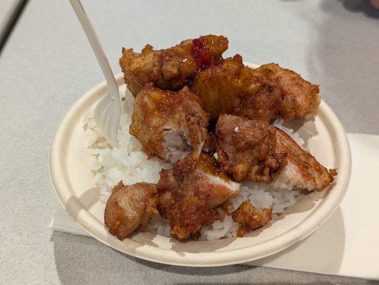 Crispy Garlic Chicken with Rice