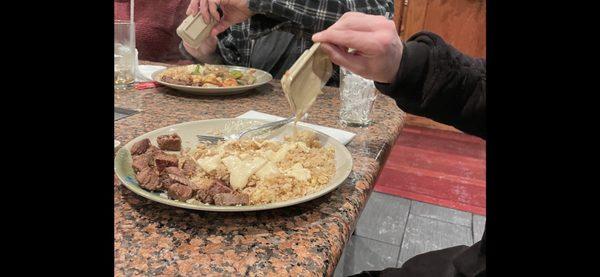 Hibachi filet, extra rice, no veggies, extra yum yum sauce