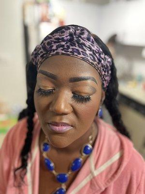 Full face glam with lashes