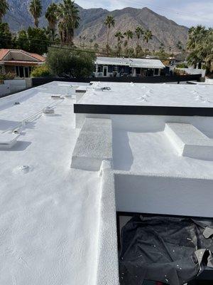 Foam Install with Solar legs for roof mounted Solar system