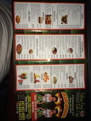 Menu (Front)