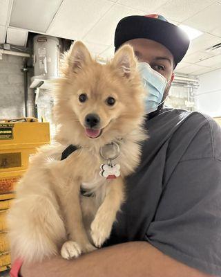 Franz was treated with care at his first nail grinding, he'll be a repeat customer.