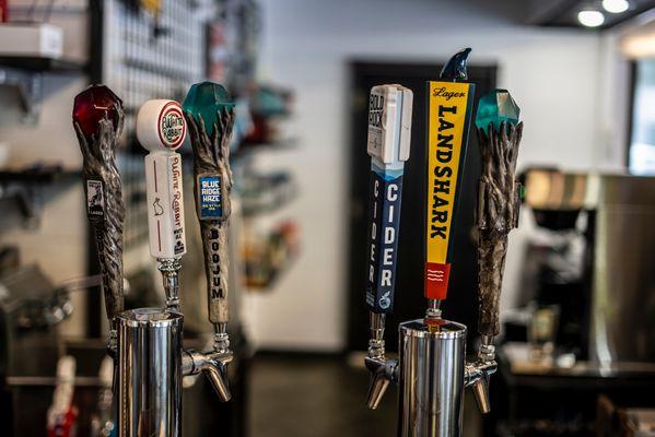 Beer on tap available at The Dam Garage