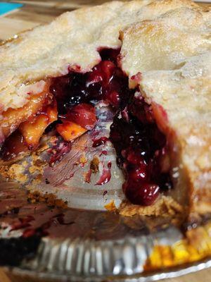 Peach berry pie! Yum!