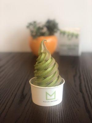 Matcha and hojicha swirl soft serve