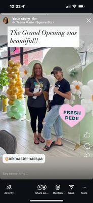 Grand opening picture after pedicure