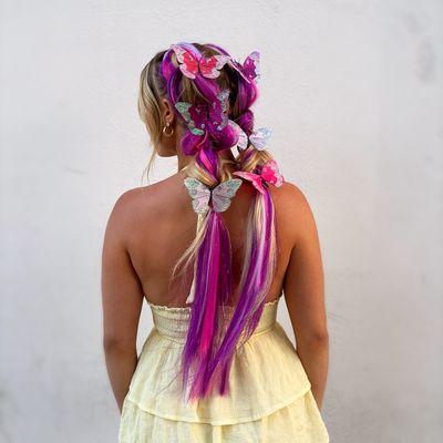 Bubble braids with butterflies