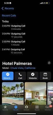 Call history/timeline