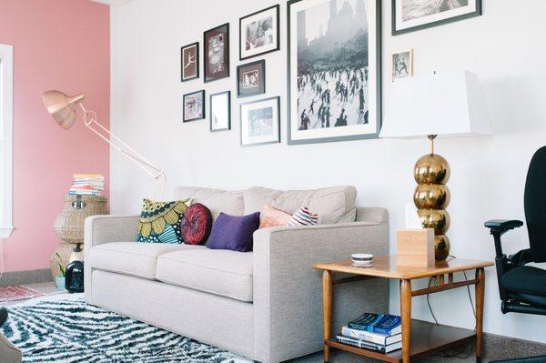 Relaxing environment with chemical free furniture.