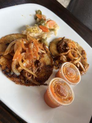 tacos chapines made with shredded beef