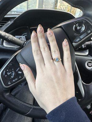 My daughter's natural nails with SNS, beautiful!