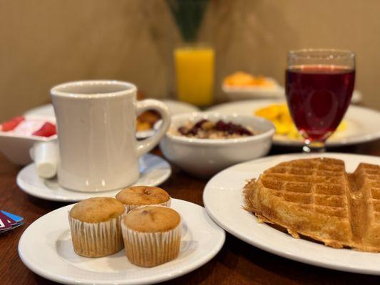 Breakfast buffet table view 10