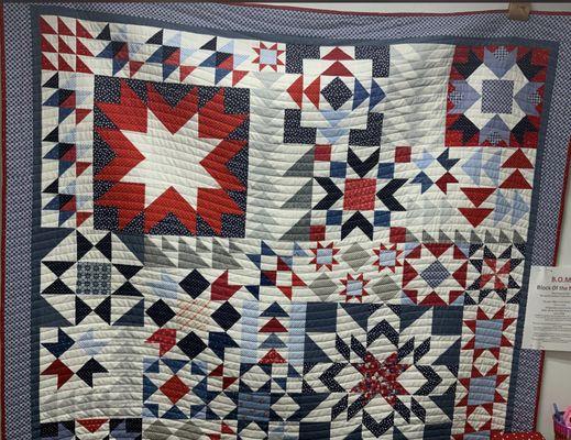 Completed block of the month quilt.