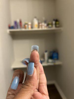 Mae cut my finger. She came over rushing cut the meat on my finger and did not care. It has been infected since. I have been to the doctor.