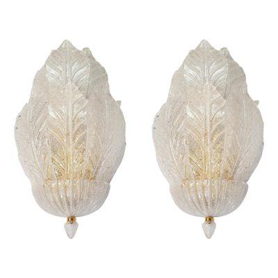Neoclassical Murano glass pair of sconces - Dallas European antiques store