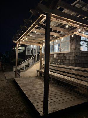 Front entrance in the evening.