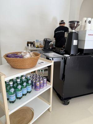 Nice little coffee stand in the back of the shop.