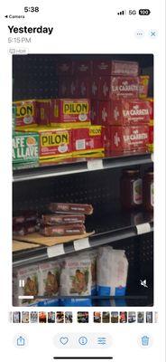 Coffees and Cuban Spanish products.