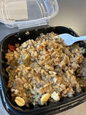 Spice Kung Pao Chicken and their famous fried rice..