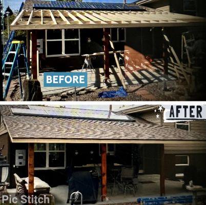 Brand, new patio, cover, and concrete patio