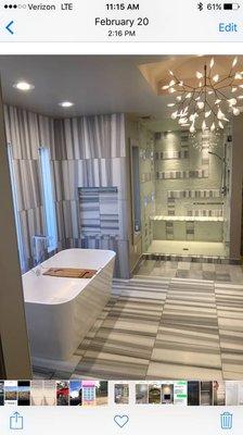 Tile flooring and shower Entire remodel