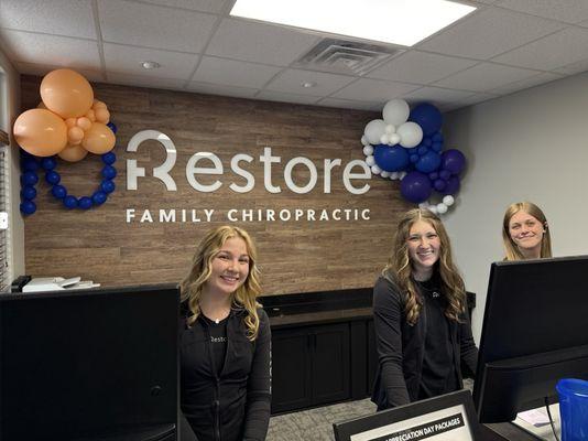 Welcoming tram of Restore Family Chiropractic or patient appreciation day.