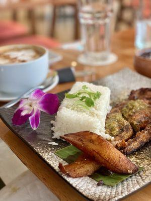 Churrasco con Chimuchurri. We got so excited to eat that we cut into the steak before we took a picture  It was delicious!