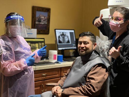 Student taking x-rays on a patient while being supervised by an instructor. At MDS we support you every step of the way.