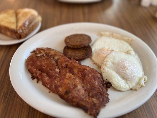 Eggs + Sausage + Toast + Corned Beef Hash