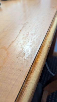 Lube gross sludge on the tables