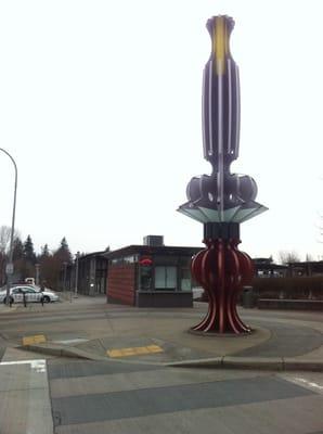 It's by the spear at the transit center.