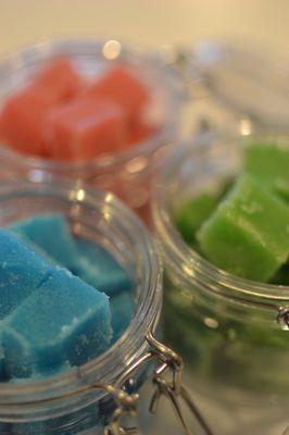 sugar scrub cubes!! great exfoliation with none of the mess!!!