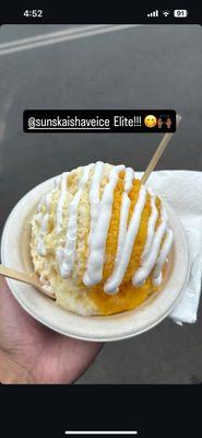 pineapple mango with coconut cream