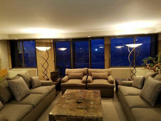 The "After picture" of cleaned apartment which included window washing.