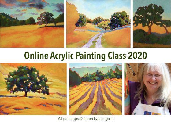 Online Acrylic Painting Class - August - November 2020