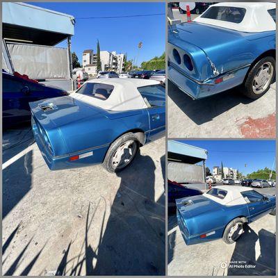 Fiberglass work on the corvette