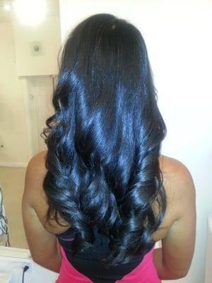 Back view, Blow Out with Curls