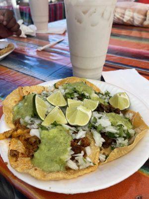 Really good tacos al pastor and tacos de asada. Very filling.
