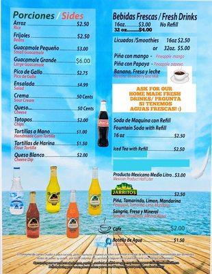 Sides: rice, beans, Pico de Gallo, Guacamole and more!