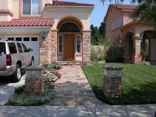 Examples of stonework and hardscape