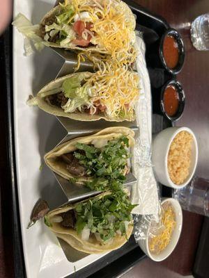 Taco meal. Half traditional half street tacos.