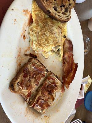 My toast now with peanut butter, jelly and bacon!