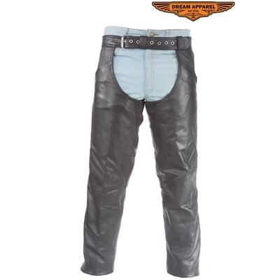 C332-11 Naked Cowhide Leather Heavy Duty, but Soft Touch Leather Zipper Runs Along Side of Pants Until it Reaches the Snaps at the Bottom