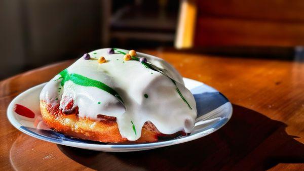 Mardi Gras Funnel Cake Donut